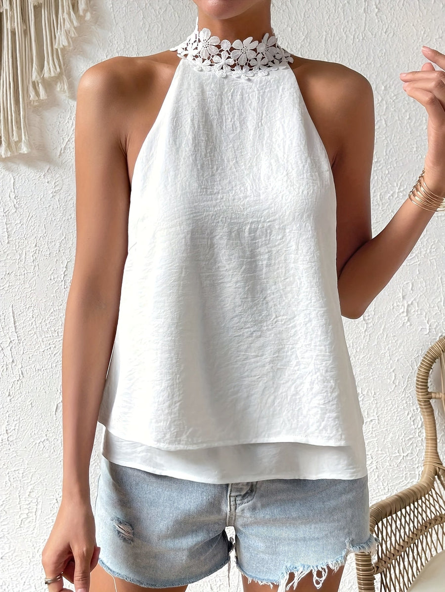 Celeste | Halter Top Lace High Neck