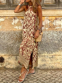 Elaine | Halter Maxi Dress Side Slit