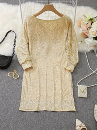 Pearl | Cocktail Mini Dress Sequin Long Sleeve