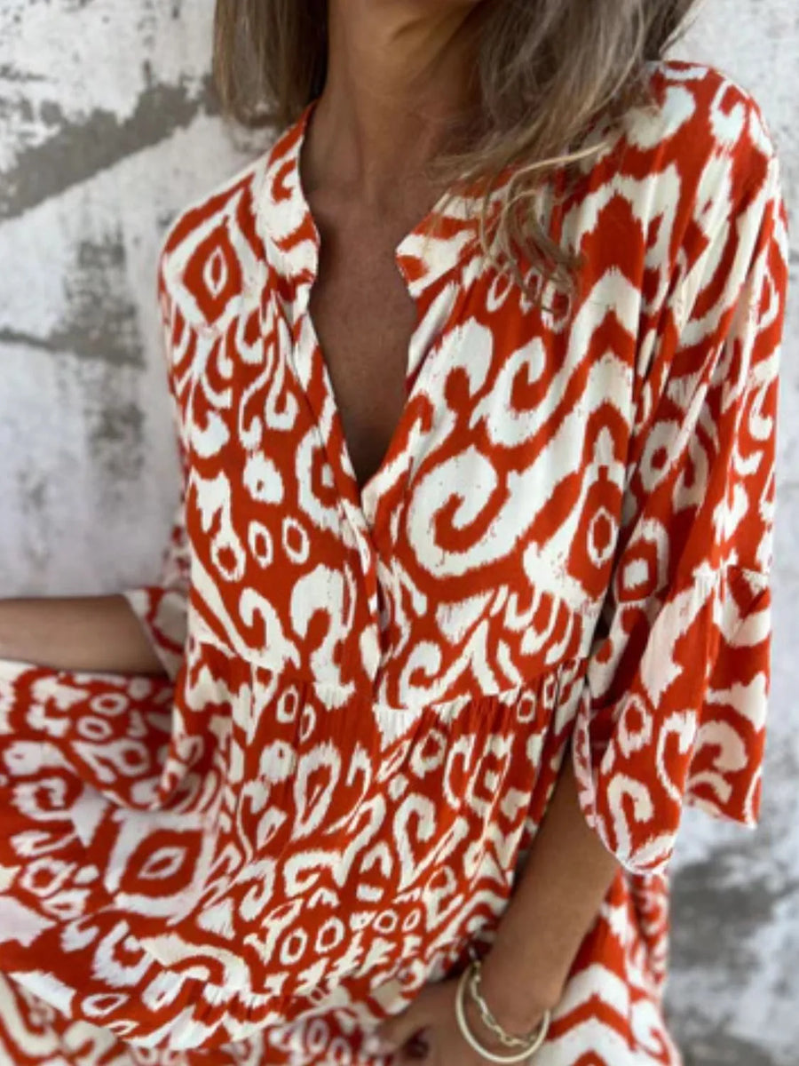 Annabelle | Boho Dress Notch V-Neck