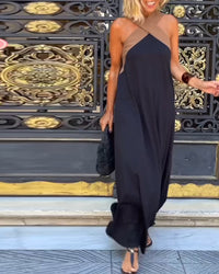 Leona | Halter Maxi Dress V-Neck