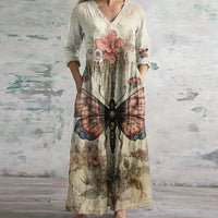 Harley | Patchwork Maxi Dress with Long Sleeves