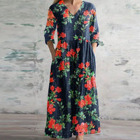 Harley | Patchwork Maxi Dress with Long Sleeves