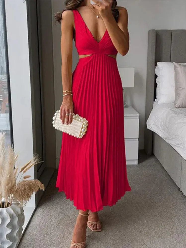 Delaney | Wedding Guest Midi Dress Pleated