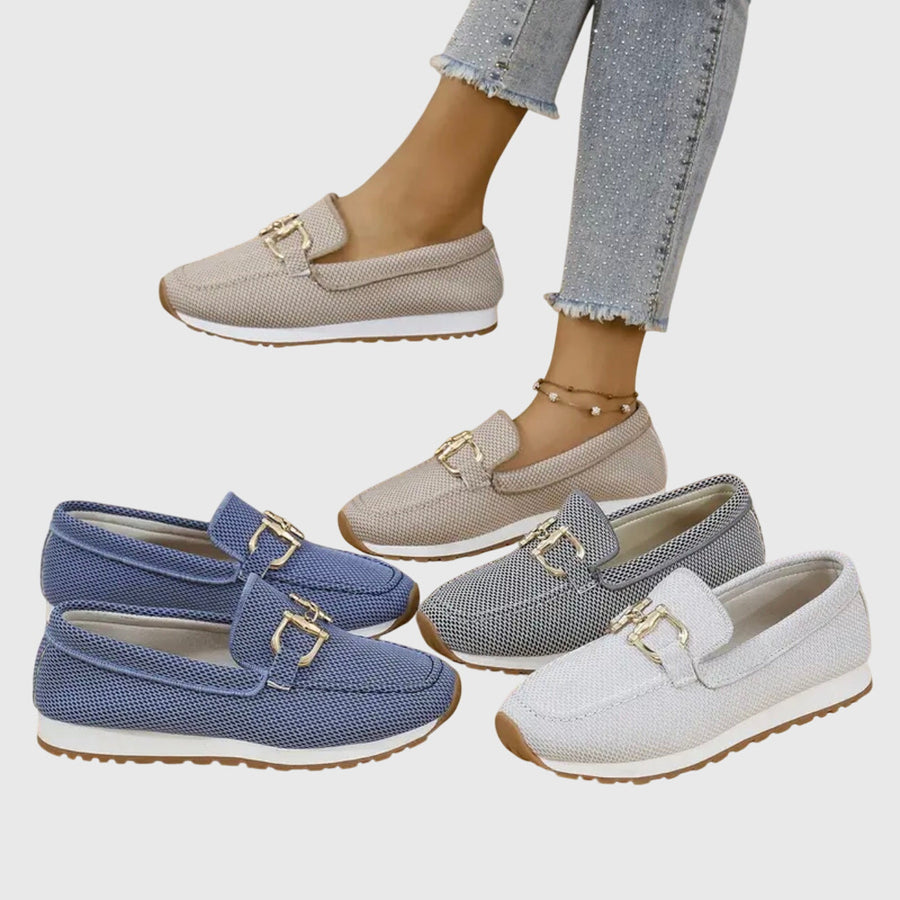 Joanna | Orthopedic Horsebit Loafers with Textured Upper