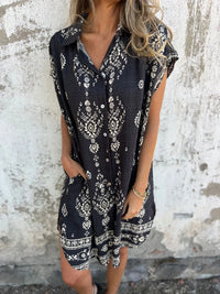 Olive |  Boho Dress Button-Front