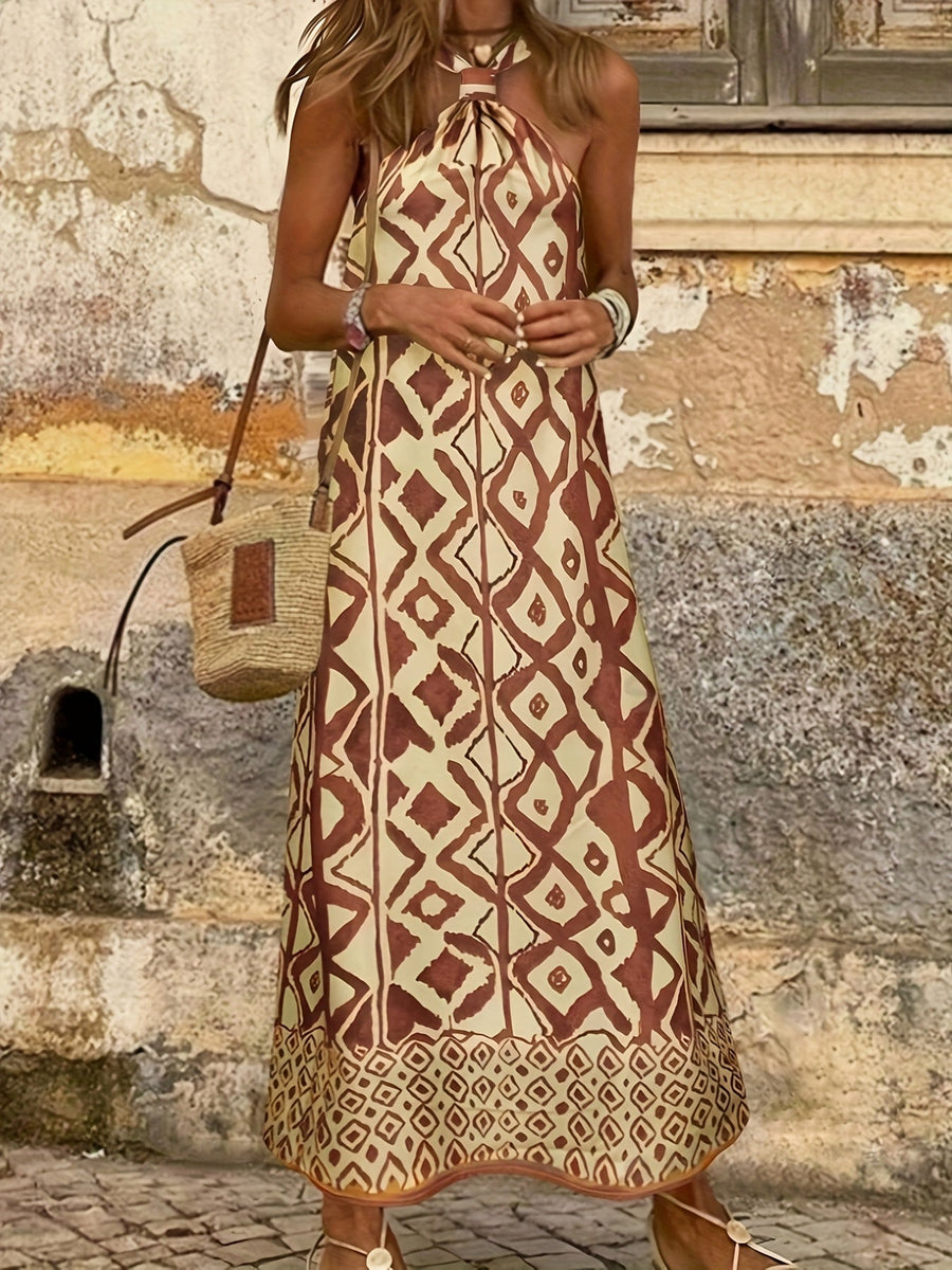 Elaine | Halter Maxi Dress Side Slit