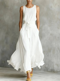 Joy | Maxi Dress Belted Sleeveless
