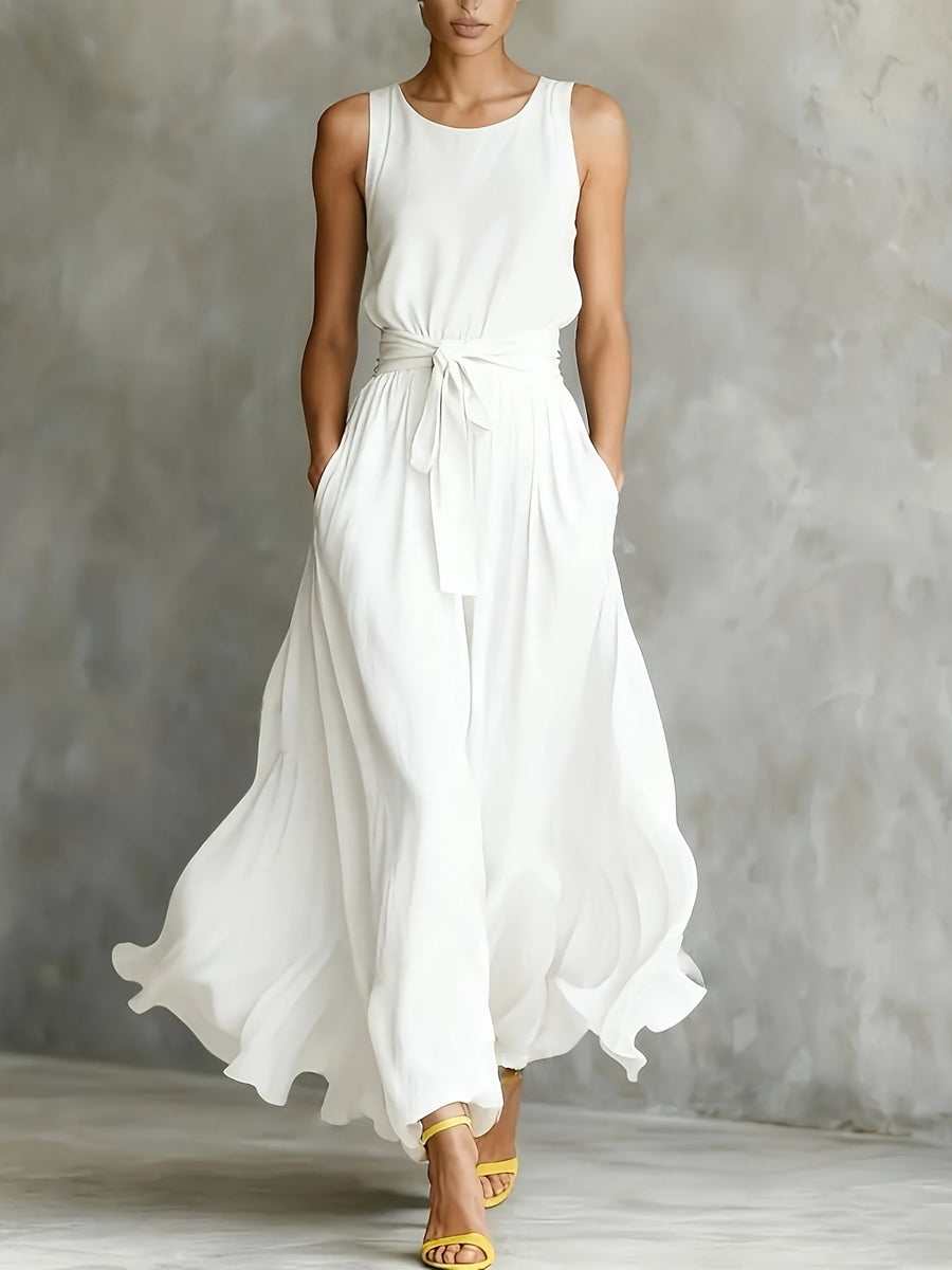 Joy | Maxi Dress Belted Sleeveless