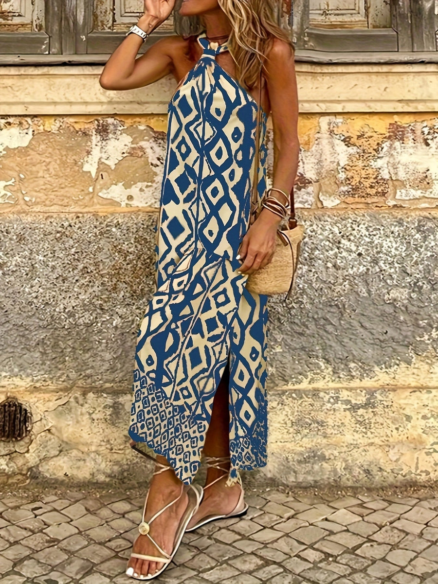 Elaine | Halter Maxi Dress Side Slit