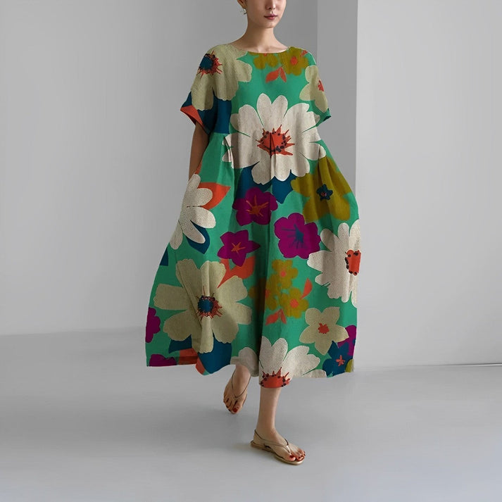 Lauren | Floral Midi Dress Sleeveless