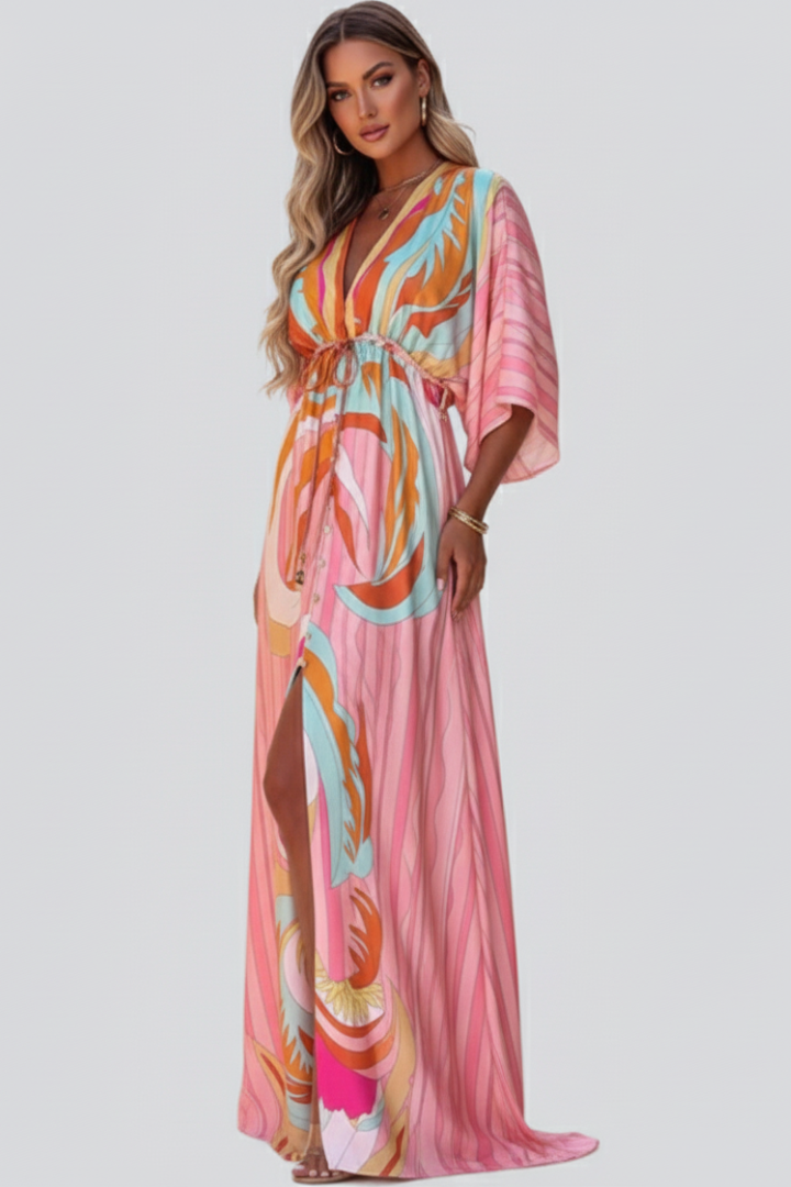 Clementine | Wedding Guest Maxi Dress V-Neck Belted