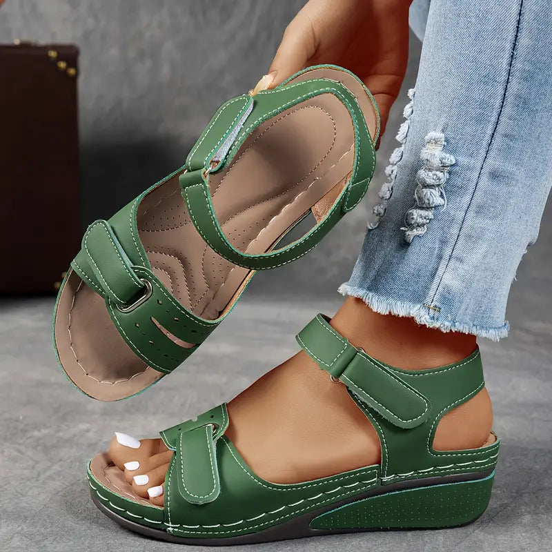 Carla | Orthopedic Dual Strap Wedge Sandals with Open Toe