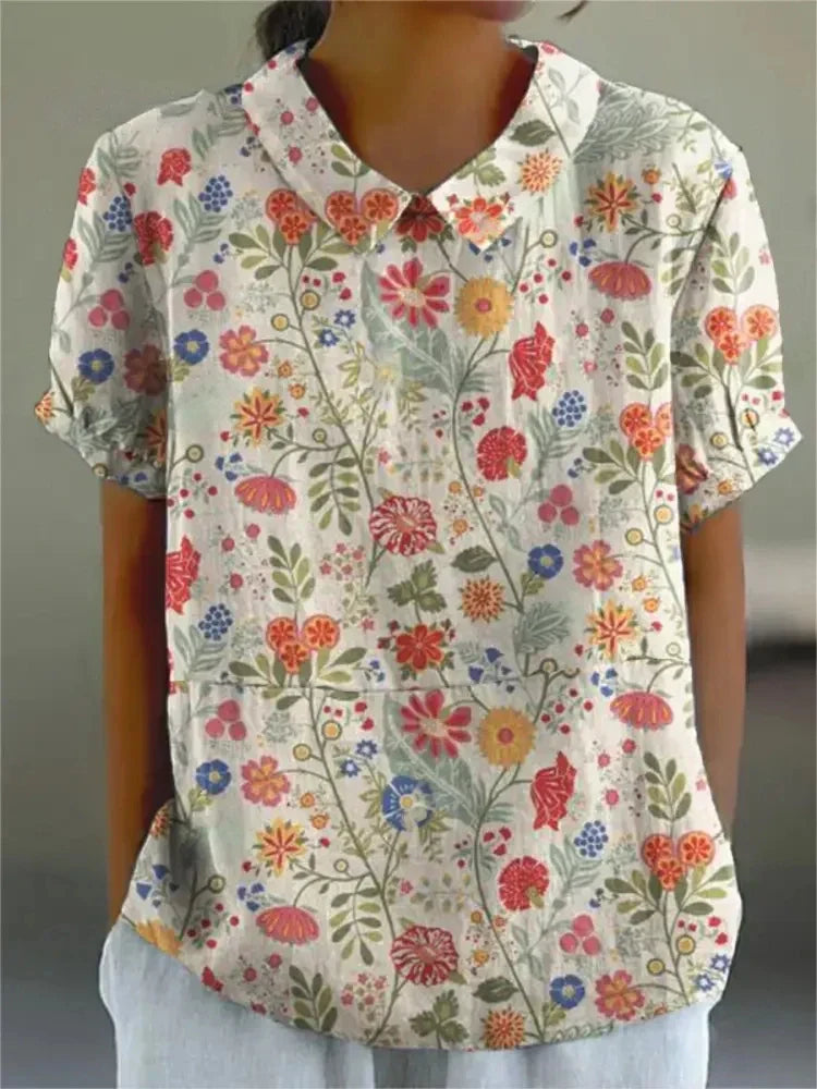 Athena | Blouse Embroidered Short Sleeve