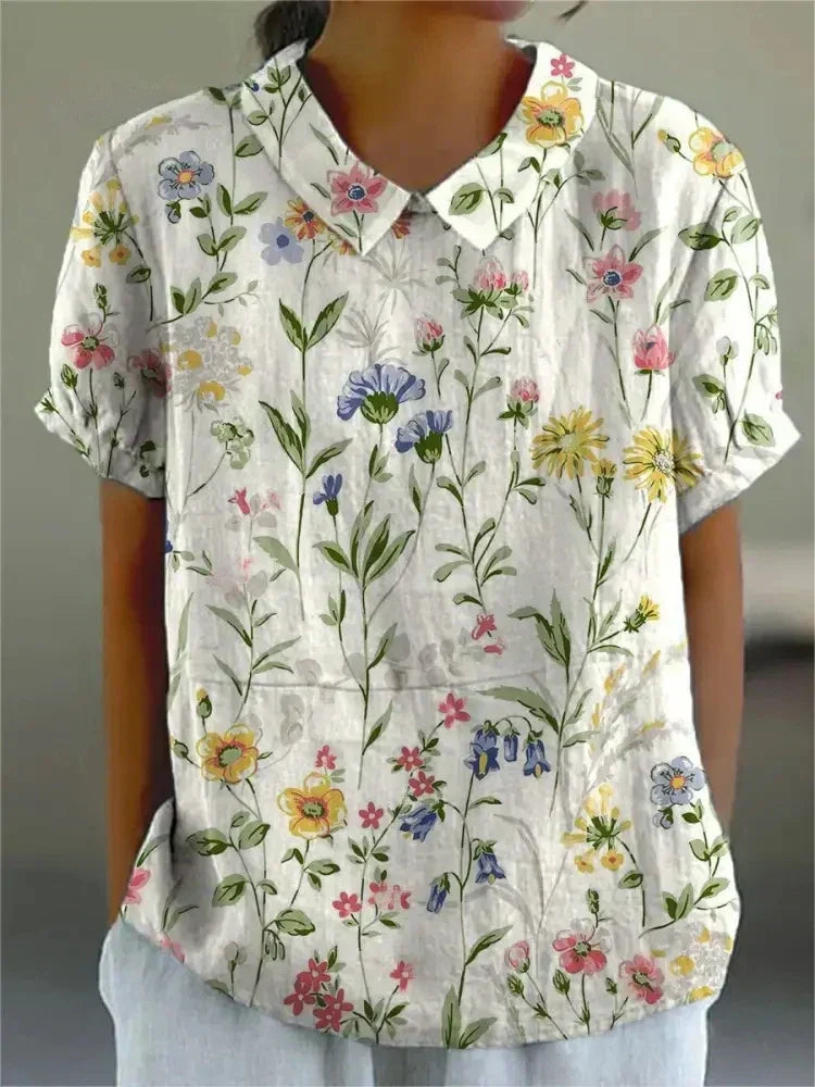 Athena | Blouse Embroidered Short Sleeve