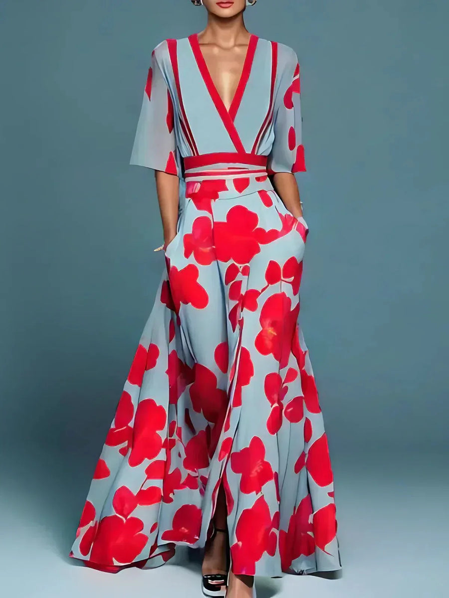 Zoey | Floral Maxi Dress V-Neck