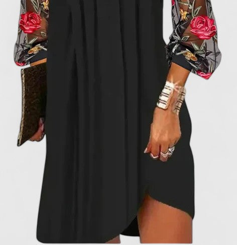Ophelia | Embroidered Mini Dress with Long Sleeve