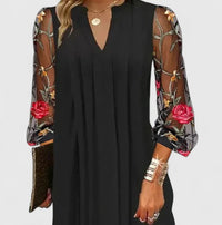 Ophelia | Embroidered Mini Dress with Long Sleeve