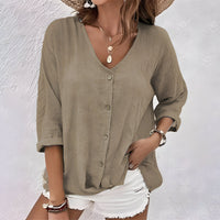 Rebecca | Blouse V-Neck Button-Front