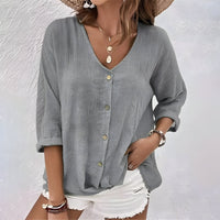 Rebecca | Blouse V-Neck Button-Front