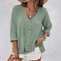 Rebecca | Blouse V-Neck Button-Front