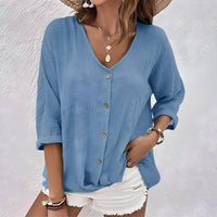 Rebecca | Blouse V-Neck Button-Front