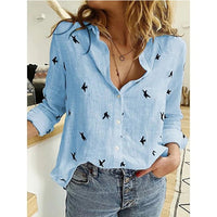 Rose |  Printed Blouse Button-Front