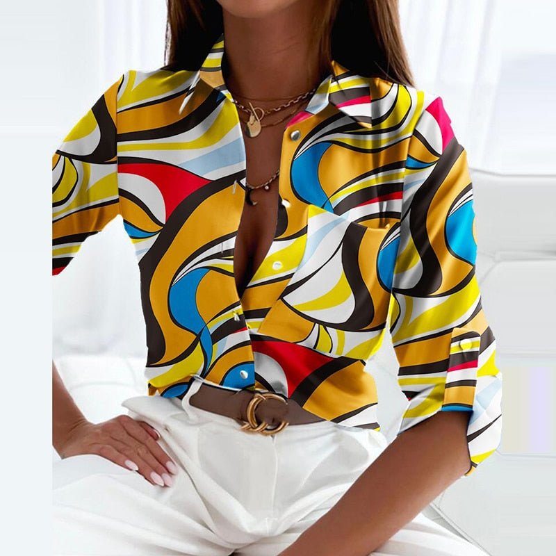 Caroline |  Printed Blouse Long Sleeves