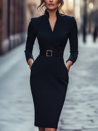 Mary | Wrap Midi Dress Belted