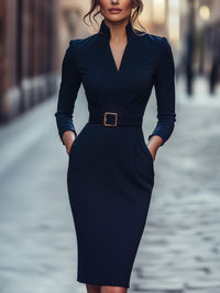 Mary | Wrap Midi Dress Belted